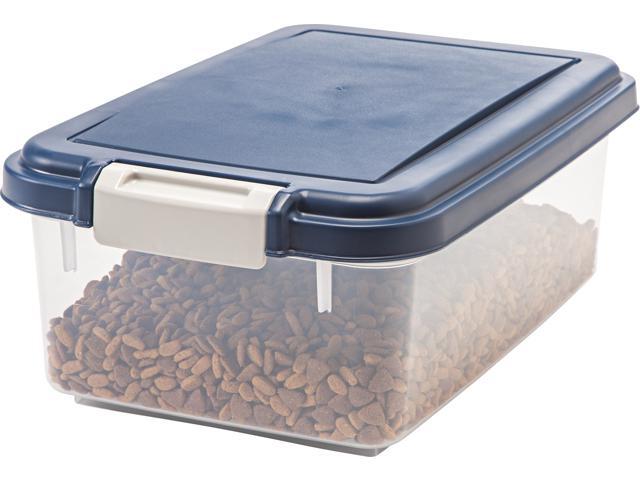 IRIS Airtight Pet Food Storage Container for Treats, 12 Quart, Navy