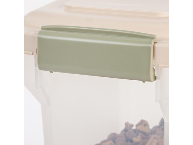 IRIS 15 Quart Airtight Pet Food Container, Almond