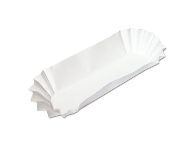 Hoffmaster 10740 Fluted Hot Dog Trays, 6w x 2d x 2h, White, 500/Sleeve, 6 Sleeves/Carton