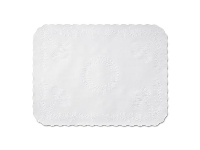 Hoffmaster TC8704472 Anniversary Embossed Scalloped Edge Tray Mat, 14 x 19, White, 1000/Carton