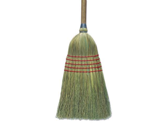Corn Broom 56' Lacquered Wood Handle Natural 6/Carton
