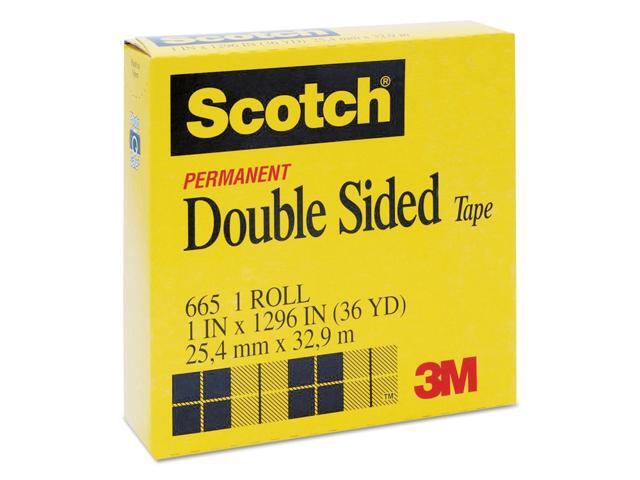 Scotch 665 Double-Sided Tape 1/2' x 1296' 3' Core Transparent 2/Pack 6652P1236