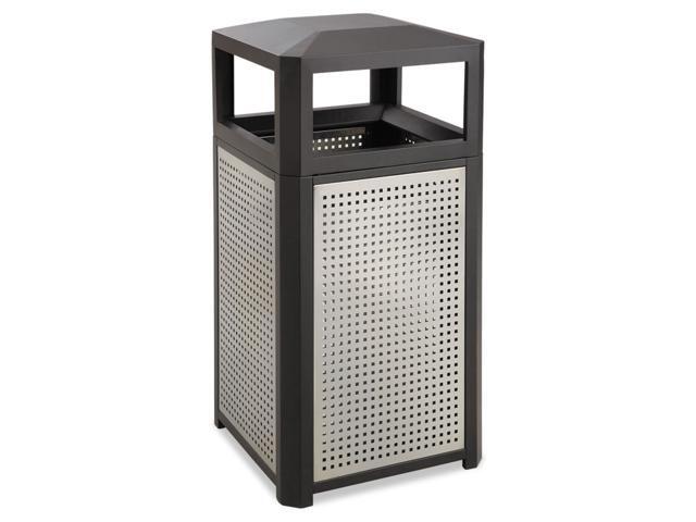 Ashtray-Top Evos Series Steel Waste Container, 38gal, Black