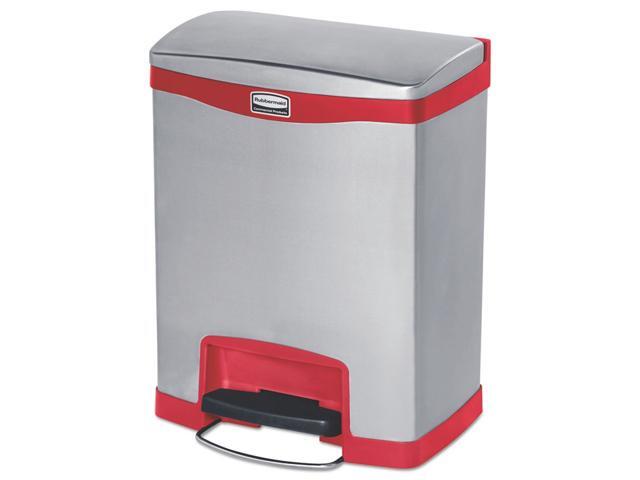 Rubbermaid - FG1901985 - Slim Jim Stainless Steel Step-On Container, Front Step Style, 8 gal, Black
