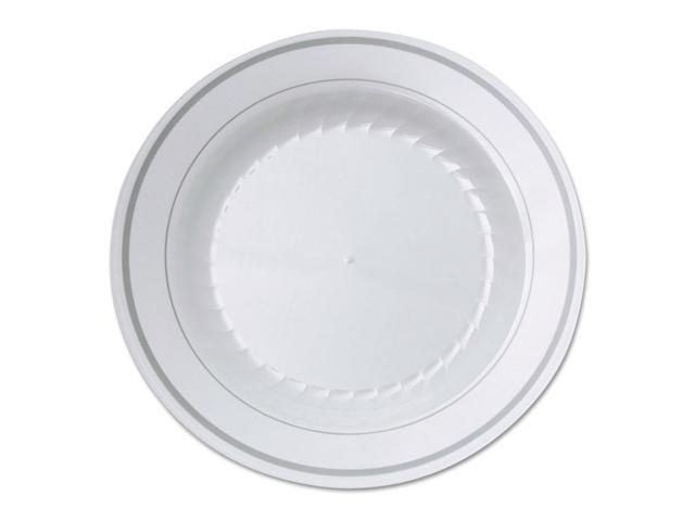 WNA Masterpiece Plastic Plates 10.25 in White Round 120/Carton RSM101210WS