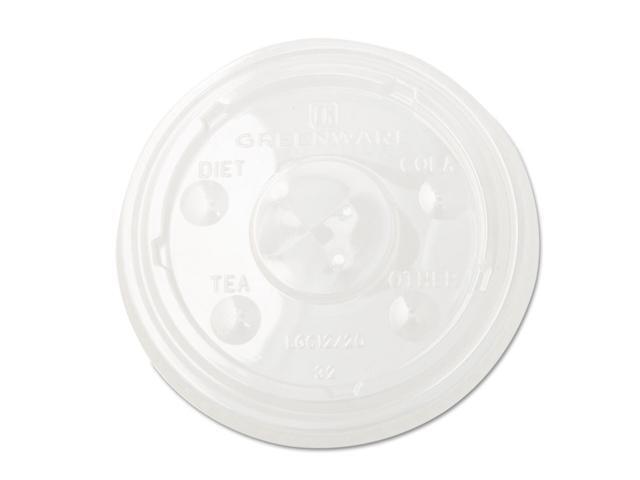 Greenware Cold Drink Lids Fits 9 12 20 oz Cups Clear 1000/Carton