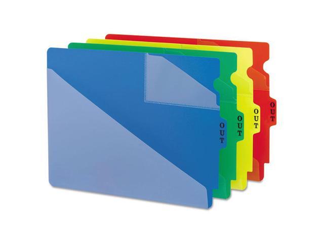 End Tab Poly Out Guides, Two-Pocket Style, 1/3-Cut End Tab, Out, 8.5 x 11, Yellow, 50/Box