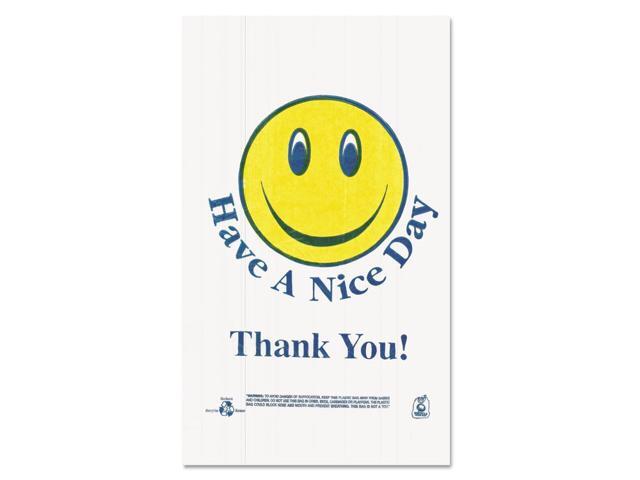 Barnes Paper Company Bag,Plas,Smiley Face,Wh T16SMILEY