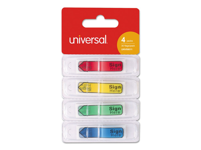 Universal Deluxe Message Arrow Flags 'Sign and Date' Green 100/Pack 99008
