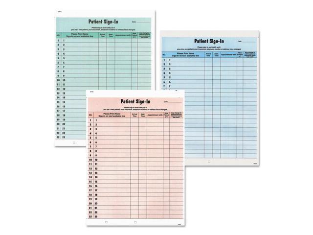 Green Confidential Patient Sign-In Label Forms, 8-1/2' x 11', 23 Peel Off Adhesive Sign In Lines (125 Forms per Pack)