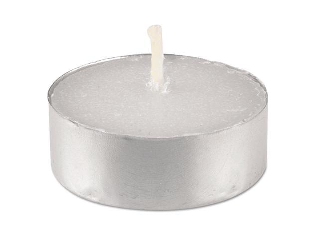 Sterno STE40100 Tealight Candle, 5 Hour Burn, 1/2 Inch H, White, 50/Pack, 10 Packs/Carton
