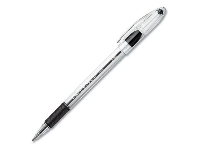 Pentel R. S.V. P. Stick Ballpoint Pen .7mm Translucent Barrel Black Ink 24/Pack BK90ASW2