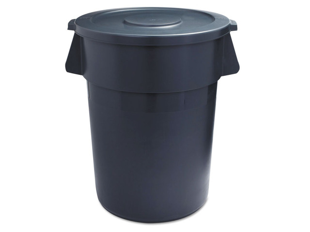 Boardwalk Lids for 32-Gal Waste Receptacle Flat-Top Round Plastic Gray