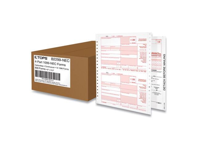 4-Part 1099-NEC Continuous Tax Forms, 8.5 x 11, 24/Pack 2299NEC