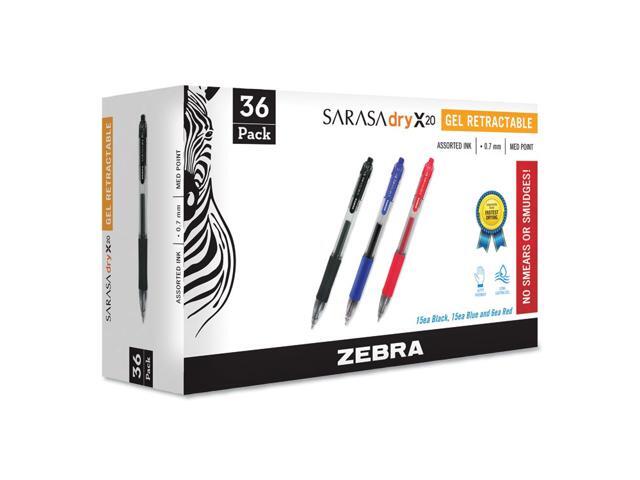 Zebra Sarasa Retractable Gel Pen Red Ink Medium Dozen 46830
