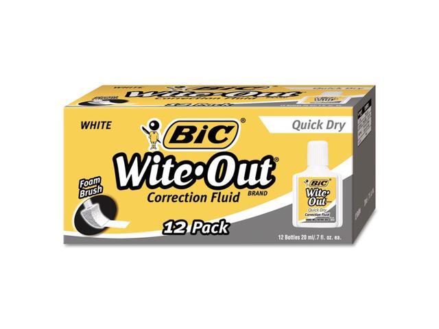 Bic Wite-Out Quick Dry Correction Fluid 20 ml Bottle White 1/Dozen WOFQD12WE
