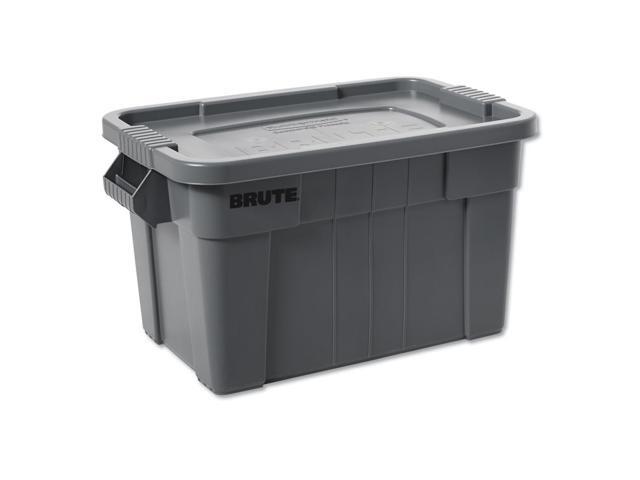 RUBBERMAID COMMERCIAL FG9S3000GRAY Stack & Nest Storage Tote W/ Lid, 14 gal,
