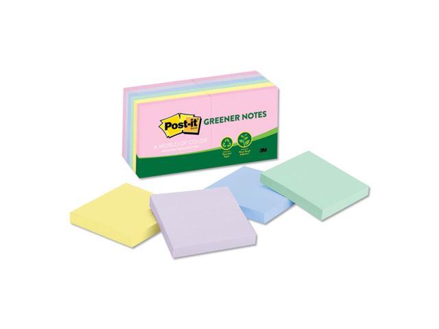 Post-it Greener Notes Recy Note Pads 1 3/8 x 1 7/8 Plain Assorted Helsinki