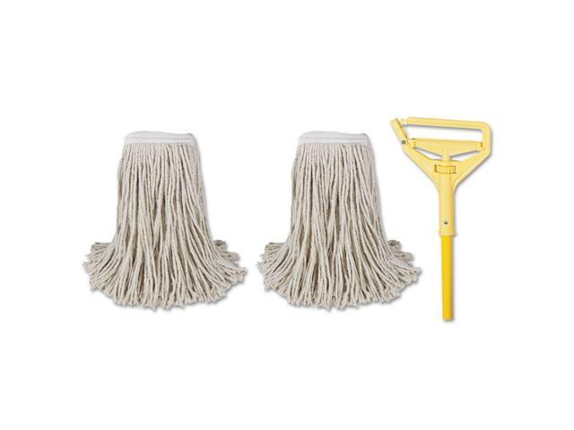 Boardwalk Cut-End Mop Kits #24 Natural 60' Metal/Plastic Handle Yellow 5324C