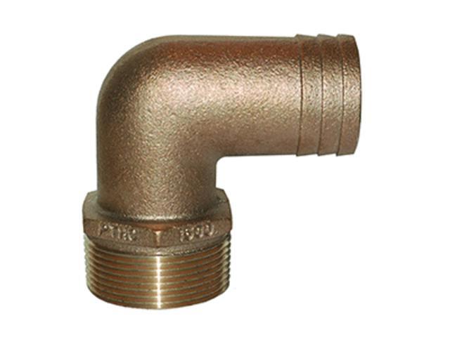 GROCO 3/4 NPT-90 X 3/4 ID HOSE BARB STANDARD FLOW ELBOW