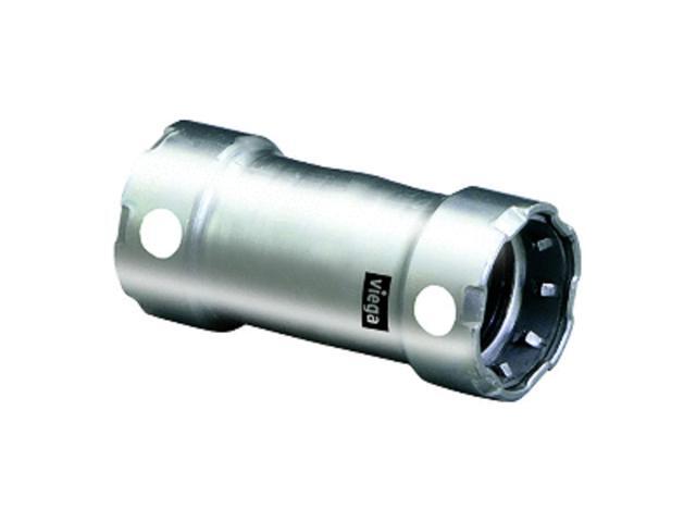 Viega Megapress 3/4' Stainless Steel 304 Coupling W/O Stop - Double Press Connection - Smart Connect Technology