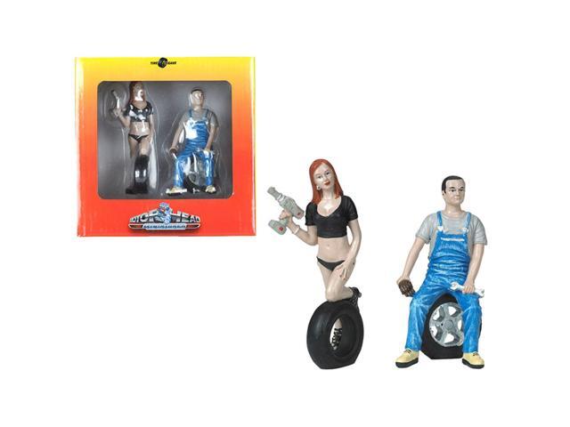 Michele and Derek Tire Brigade 2 piece Figurine Set 1/18 by Motorhead Miniatures