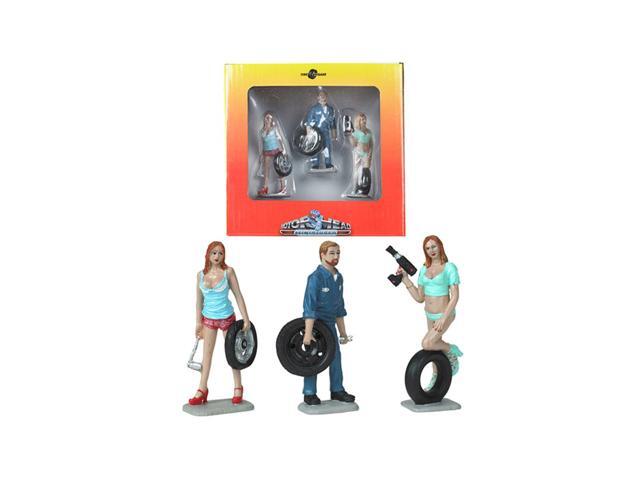 Michelle, Meg and Gary Tire Brigade 3 piece Figurine Set 1/24 by Motorhead Miniatures