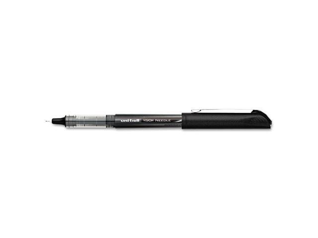 Uni-ball VISION Roller Ball Pen, Bold 1 mm, Black Ink, Black Barrel, Dozen
