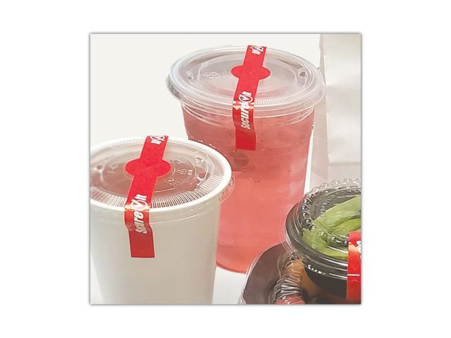 SecureIT Secure It Tamper Evident Drink Lid Seal Red 500/Pack P17SI2