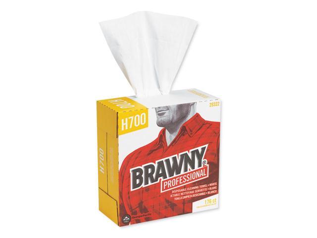 Georgia Pacific - GPC293-22 - Heavyweight HEF Disposable Shop Towels, 9x12.5, White, 176/Box, 10 Box/Crtn
