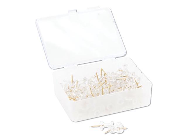 Signature Push Pins, Clear Head with Gold Prong, 100 Count UBR3087U0624