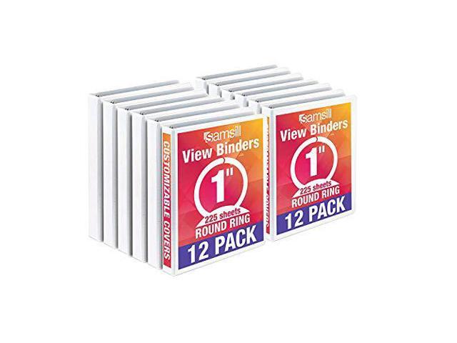 Samsill Economy 1' 3 Round Ring View Binder 12 Pack White I008537C