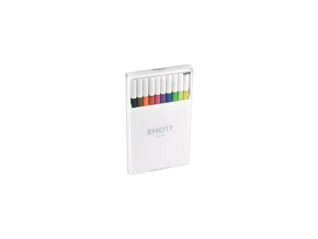 Uniball EMOTT Porous Point Pens Fine 0.4 mm Assorted Ink 10 Pack 24836