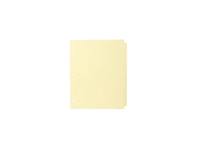 Business Source Plain Tab Indexes 3HP 8-Tab 11'x8-1/2' 24 Sets/BX Canary 16481