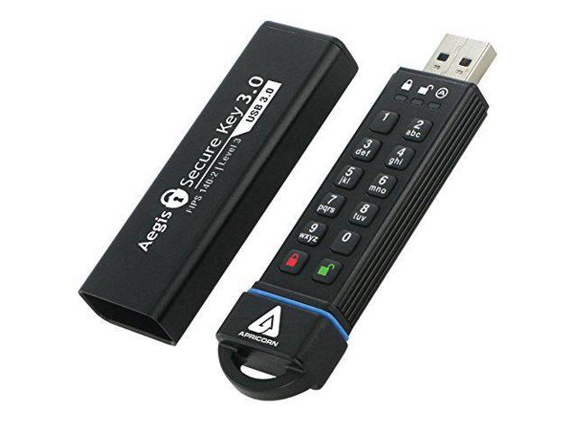 Apricorn 30GB Aegis Secure Key 3.0 - USB 3.0 Flash Drive - 195 MB/s Read Speed - 162 MB/s Write Speed - 256-bit AES - TAA Compliant (ASK3-30GB)