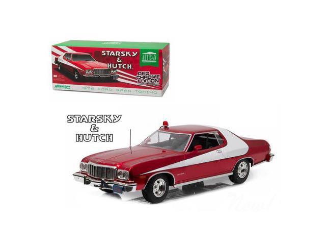 1976 Ford Gran Torino 'Starsky and Hutch' Red Chrome Edition (TV Series 1975-79) 1/18 Diecast Model Car by Greenlight