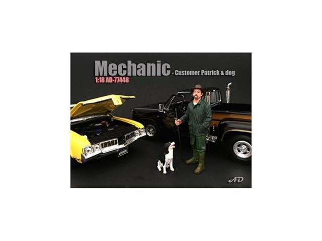 Customer Patrick and a Dog Figurine / Figure For 1:18 Models by American Diorama