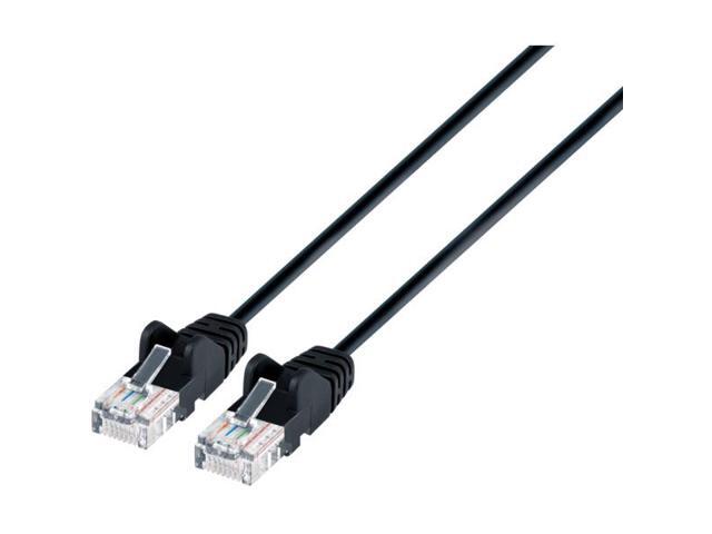 Intellinet Cat6 U/UTP Slim Network Patch Cable, 1.5 ft., Black, 10G, 250 MHz, 100% Copper, 30 AWG, RJ45, Stranded, Snag-free, Gold-plated Contacts
