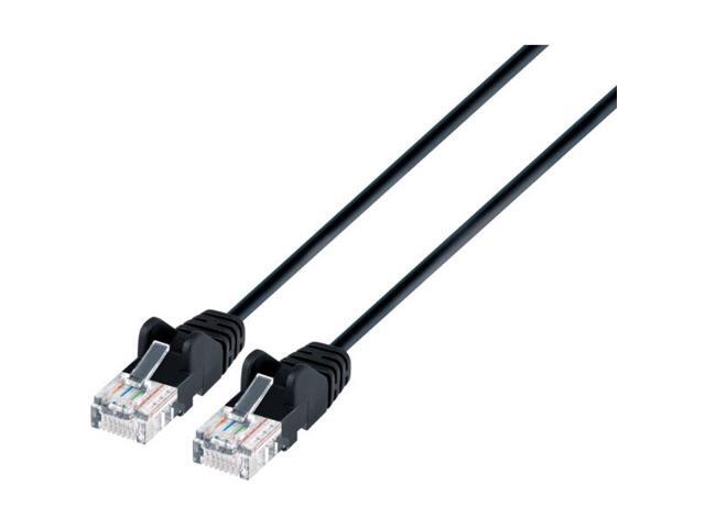 Intellinet Cat6 U/UTP Slim Network Patch Cable, 5 ft., Black, 10G, 250 MHz, 100% Copper, 30 AWG, RJ45, Stranded, Snag-free, Gold-plated Contacts