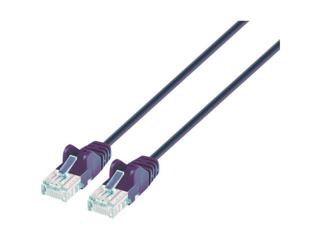 Intellinet Cat6 U/UTP Slim Network Patch Cable, 5 ft., Blue, 10G, 250 MHz, 100% Copper, 30 AWG, RJ45, Stranded, Snag-free, Gold-plated Contacts