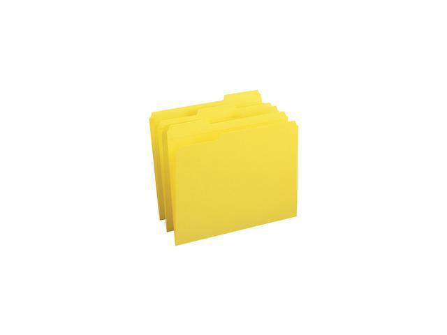 Business Source Folders, 1/3-Cut Reinforced Tab, Yellow, 100/Box (BSN03173)