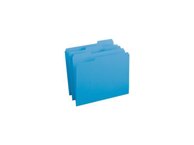Business Source Folders, 1/3-Cut Reinforced Tab, Blue, 100/Box (BSN03172)