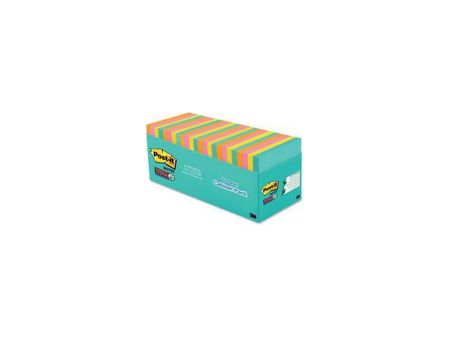 Post-it Super Sticky Pads in Miami Colors 3 x 3 Miami 70/Pad 24 Pads/Pack