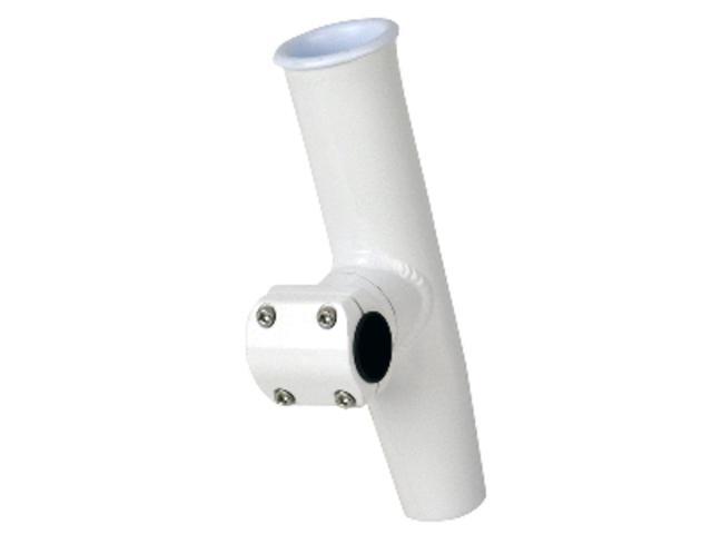CE Smith Adjustable Mid Mount Rod Holder - White Powder Coat Aluminum with Sleeve and Hex Key Adjustable Mid Mount Rod Holder