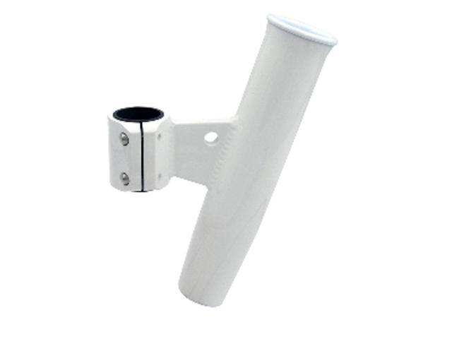 CE Smith Aluminum Vertical Clamp-On Rod Holder - OD White Powdercoat with Sleeve Aluminum Vertical Clamp-On Rod Holder