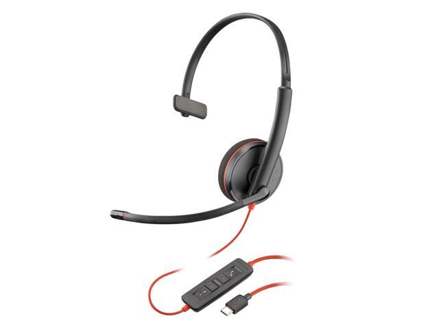 Poly Blackwire 3210 Monaural USB-C Headset TAA (Bulk) - Mono - USB Type C - Wired - 32 Ohm - Over-the-head, On-ear - Monaural - Supra-aural - 5.28...