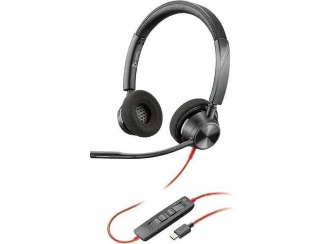 Poly Blackwire 3320 Headset - Stereo - USB Type C, Mini-phone (3.5mm) - Wired - 32 Ohm - 20 Hz - 20 kHz - On-ear - Binaural - Ear-cup - 7.10 ft...