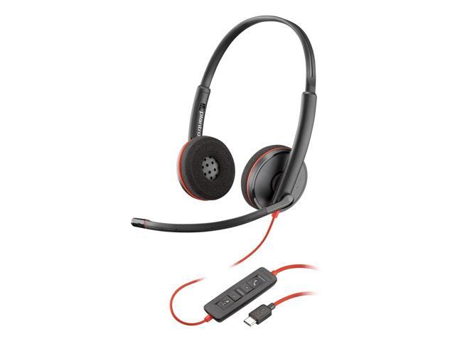 Poly Blackwire 3220 Stereo USB-C Black Headset + USB-C/A Adapter (Bulk) - Stereo - USB Type C, Mini-phone (3.5mm) - Wired - 32 Ohm - On-ear -...