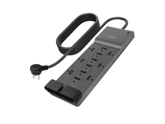 Belkin - Surge Protector for Home/Office with 12 AC outlets, 8-foot cord, 3940 joules of surge protection, and a $300,000 CEW - Black - image 9