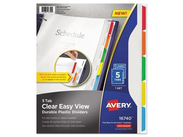 Avery-Dennison 16741 Clear View Plastic Dividers with Sheet Protector, 8-Tab Letter